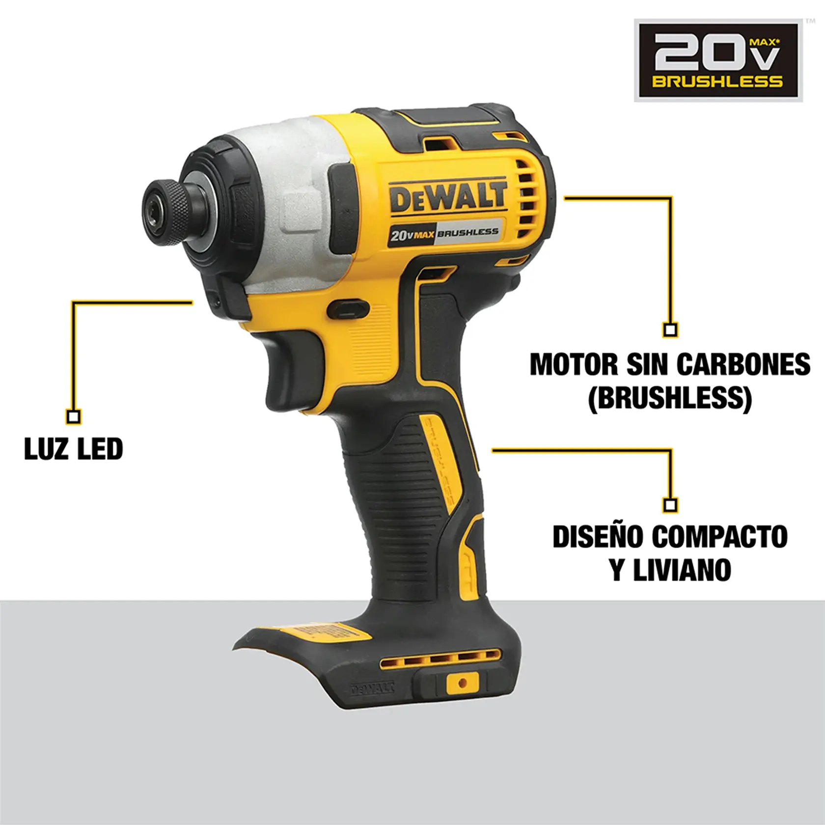 ATORNILLADOR DE IMPACTO COMPACTO DE 1/4" BRUSHLESS DCF7871D1-B3 DEWALT